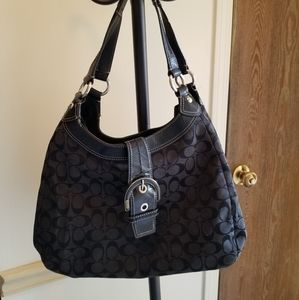 Coach Black Hobo purse with silver accents